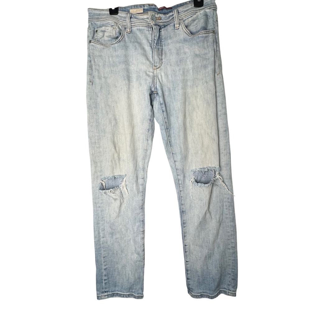 Pilcro and the Letterpress Slim Boyfriend Crop Distressed Light Wash Jeans 30